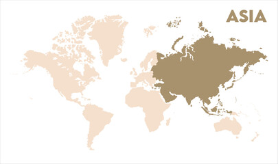 Asia continent map-11, Map of Asia, highlighted on the world map, Asia on the world map, Satellite view, Asia location on the globe.