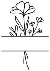 Floral Split Border | Wildflower Frame | Botanical Vector Art