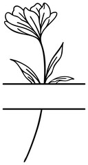 Floral Split Border | Wildflower Frame | Botanical Vector Art