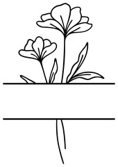 Floral Split Border | Wildflower Frame | Botanical Vector Art