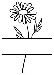 Floral Split Border | Wildflower Frame | Botanical Vector Art