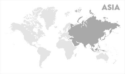 Asia highlighted on world map-05, Map of Asia, highlighted on the world map, Asia on the world map, Satellite view, Asia location on the globe.