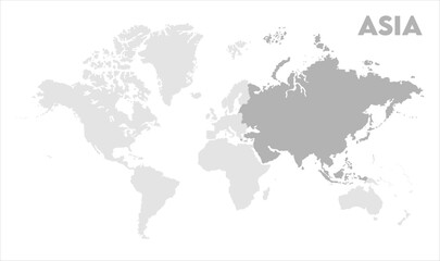 Asia highlighted on world map-07, Map of Asia, highlighted on the world map, Asia on the world map, Satellite view, Asia location on the globe.