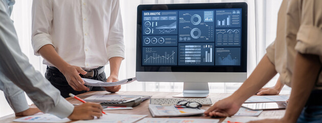 Business data dashboard provide business intelligence analytic for marketing strategy planning...
