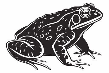 Fototapeta premium african bullfrog sihouette black vector 