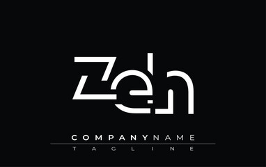 ZEH abstract letter design. Modern Business Logo Design With Abstract Typography and Contemporary Style