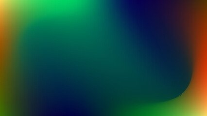 Vibrant Gradient Mesh Background with Green Blue Orange and Yellow Colors