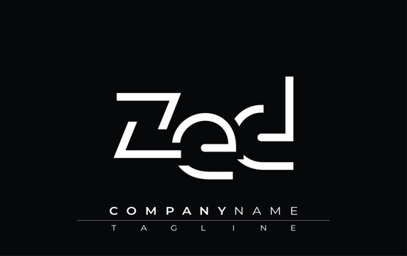 ZED abstract letter design. Modern Business Logo Design With Abstract Typography and Contemporary Style