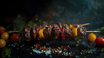 Rustic shish kebab skewers with b  3EE6B