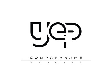 YEP abstract letter design. Modern Business Logo Design With Abstract Typography and Contemporary Style