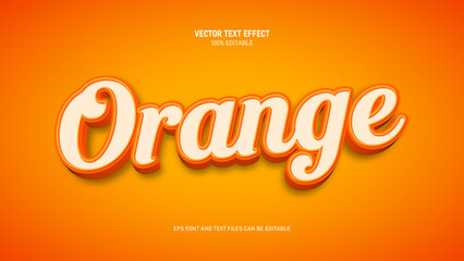 Orange 3d text style editable text effect