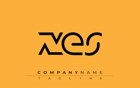 XES abstract letter design. Modern Business Logo Design With Abstract Typography and Contemporary Style