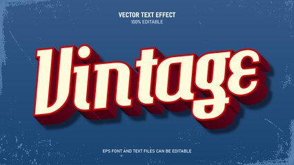 Vintage retro text effect, 3d text style