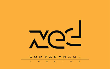 Obraz premium XED abstract letter design. Modern Business Logo Design With Abstract Typography and Contemporary Style