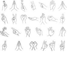 Yoga Poses Line Art Set