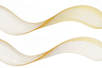 Golden waves flowing gently, isolated on white background