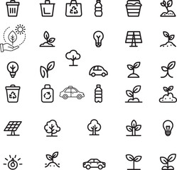 Eco-Friendly Line Icons Set