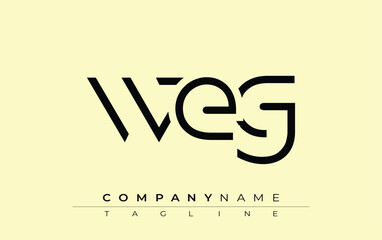 WEG abstract letter design. Modern Business Logo Design With Abstract Typography and Contemporary Style