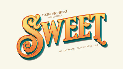 Victorian text effect, sweet editable words with vintage text style