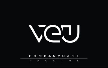 Obraz premium VEU abstract letter design. Modern Business Logo Design With Abstract Typography and Contemporary Style