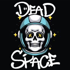 Skull astronaut for streetwear illustration