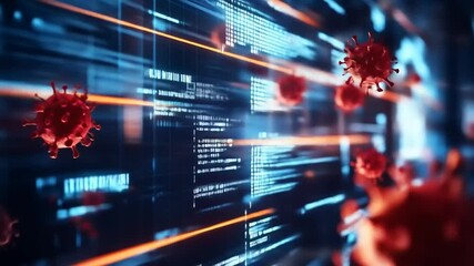 Virus Data Stream Pandemic. - Powered by Adobe