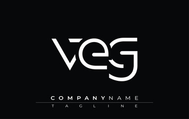 VEG abstract letter design. Modern Business Logo Design With Abstract Typography and Contemporary Style