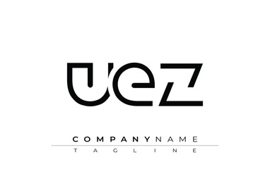 UEZ abstract letter design. Modern Business Logo Design With Abstract Typography and Contemporary Style