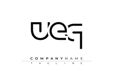 UEQ abstract letter design. Modern Business Logo Design With Abstract Typography and Contemporary Style