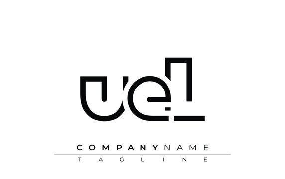 UEL abstract letter design. Modern Business Logo Design With Abstract Typography and Contemporary Style