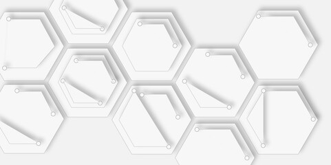 Geometric pattern of white hexagons with creating a modern and minimalist aesthetic design.