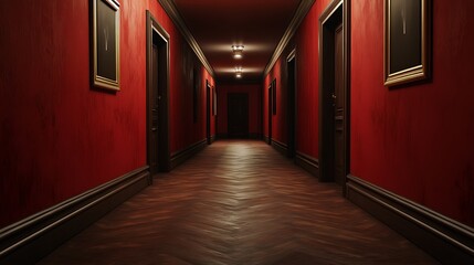Interior of a corridor in a hospital. 3D rendering.