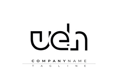 UEH abstract letter design. Modern Business Logo Design With Abstract Typography and Contemporary Style
