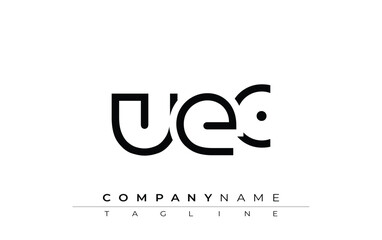 UEC abstract letter design. Modern Business Logo Design With Abstract Typography and Contemporary Style