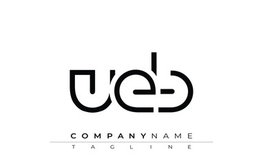 UEB abstract letter design. Modern Business Logo Design With Abstract Typography and Contemporary Style