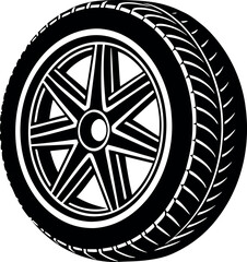 Fototapeta premium car wheel vector illustration