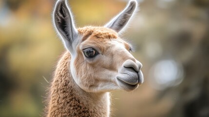 Obraz premium Close-up of soft brown llama fur texture