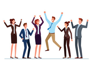 Fototapeta premium Celebrating Success A Team's Triumphant Victory Illustration