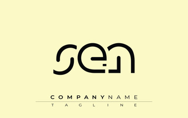 SEN abstract letter design. Modern Business Logo Design With Abstract Typography and Contemporary Style © drawfastpro