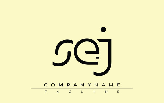 SEJ abstract letter design. Modern Business Logo Design With Abstract Typography and Contemporary Style