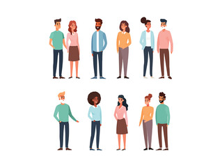 Diverse Group of People Illustrations of Men and Women