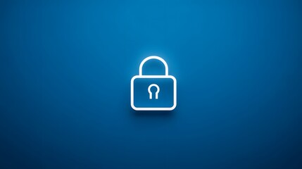 A simple white padlock icon centered on a gradient blue background for security concept use