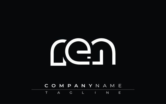 REN abstract letter design. Modern Business Logo Design With Abstract Typography and Contemporary Style