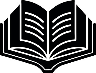 open book vector illustration silhouette