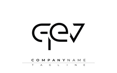QEV abstract letter design. Modern Business Logo Design With Abstract Typography and Contemporary Style