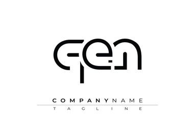 QEN abstract letter design. Modern Business Logo Design With Abstract Typography and Contemporary Style
