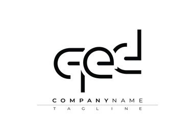 QED abstract letter design. Modern Business Logo Design With Abstract Typography and Contemporary Style