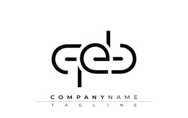 QEB abstract letter design. Modern Business Logo Design With Abstract Typography and Contemporary Style