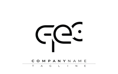 QEC abstract letter design. Modern Business Logo Design With Abstract Typography and Contemporary Style