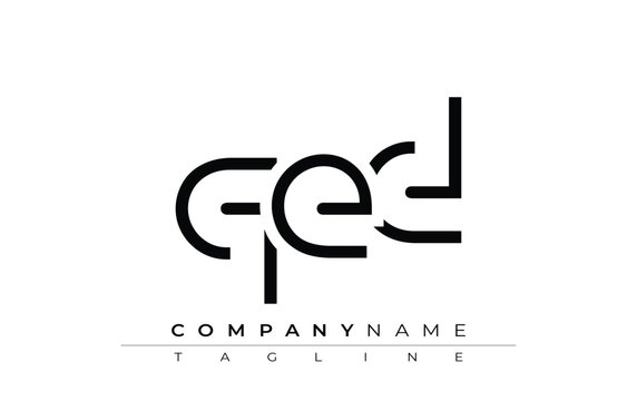 QED abstract letter design. Modern Business Logo Design With Abstract Typography and Contemporary Style